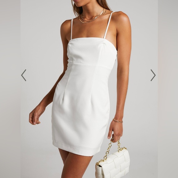 ShowPo Sharmiel Removable Straps Mini Dress in Ivory - Picture 3 of 10